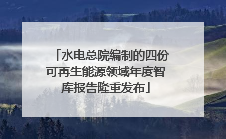 水电总院编制的四份可再生能源领域年度智库报告隆重发布