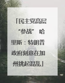 民主党高层“参战” 哈里斯：特朗普政府刻意在加州挑起混乱