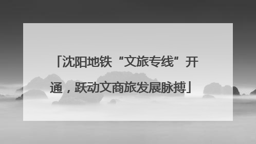沈阳地铁“文旅专线”开通，跃动文商旅发展脉搏