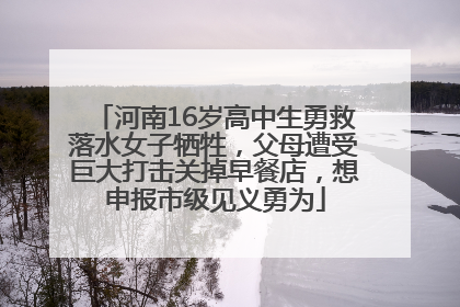 河南16岁高中生勇救落水女子牺牲，父母遭受巨大打击关掉早餐店，想申报市级见义勇为