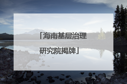 海南基层治理研究院揭牌