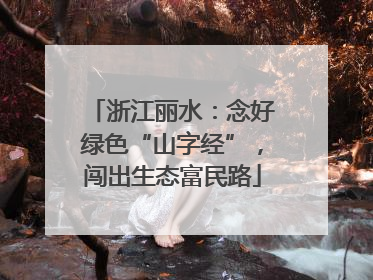 浙江丽水：念好绿色“山字经”，闯出生态富民路