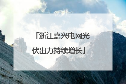 浙江嘉兴电网光伏出力持续增长