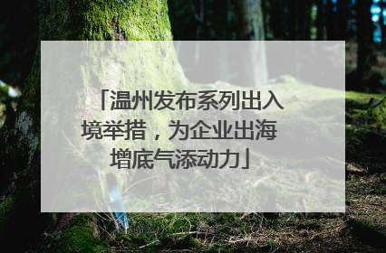 温州发布系列出入境举措，为企业出海增底气添动力
