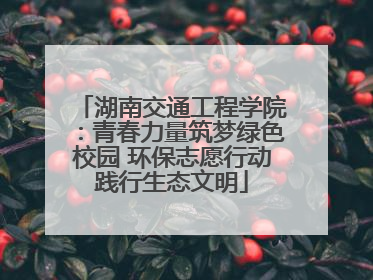 湖南交通工程学院：青春力量筑梦绿色校园 环保志愿行动践行生态文明
