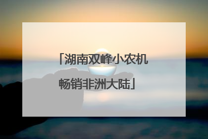 湖南双峰小农机畅销非洲大陆