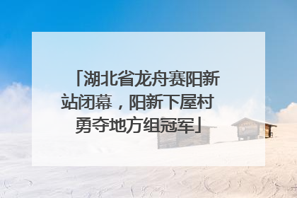湖北省龙舟赛阳新站闭幕，阳新下屋村勇夺地方组冠军