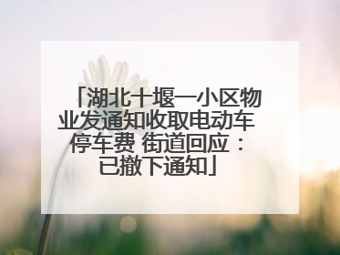 湖北十堰一小区物业发通知收取电动车停车费 街道回应：已撤下通知
