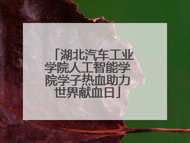 湖北汽车工业学院人工智能学院学子热血助力世界献血日