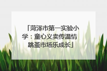 菏泽市第一实验小学：童心义卖传温情 跳蚤市场乐成长