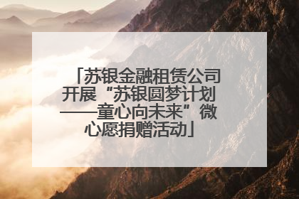 苏银金融租赁公司开展“苏银圆梦计划——童心向未来”微心愿捐赠活动