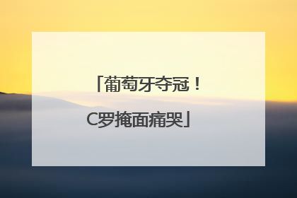 葡萄牙夺冠！C罗掩面痛哭