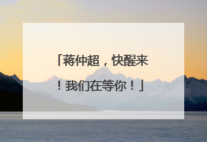 蒋仲超，快醒来！我们在等你！