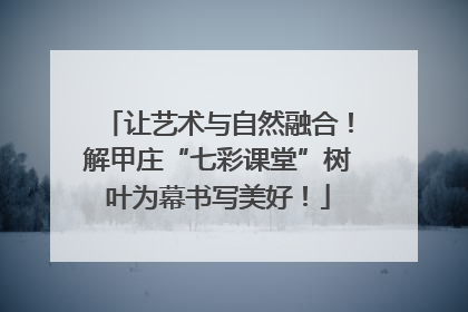 让艺术与自然融合！解甲庄“七彩课堂”树叶为幕书写美好！