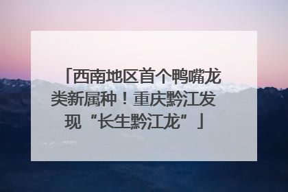 西南地区首个鸭嘴龙类新属种！重庆黔江发现“长生黔江龙”