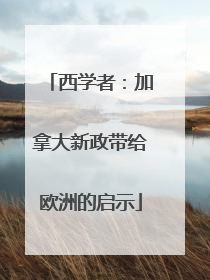 西学者：加拿大新政带给欧洲的启示