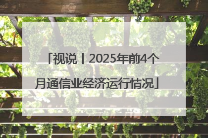 视说丨2025年前4个月通信业经济运行情况