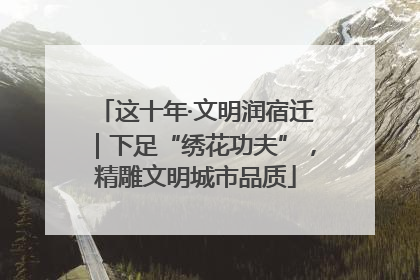 这十年·文明润宿迁｜下足“绣花功夫”，精雕文明城市品质