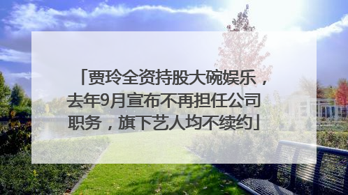 贾玲全资持股大碗娱乐，去年9月宣布不再担任公司职务，旗下艺人均不续约