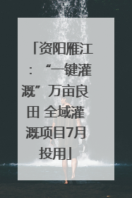 资阳雁江：“一键灌溉”万亩良田 全域灌溉项目7月投用