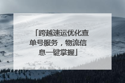 跨越速运优化查单号服务，物流信息一键掌握