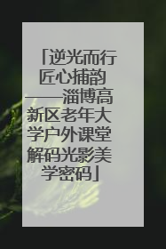 逆光而行 匠心捕韵——淄博高新区老年大学户外课堂解码光影美学密码