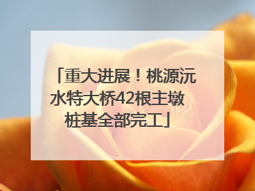 重大进展！桃源沅水特大桥42根主墩桩基全部完工