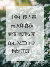 金石传古意 秦汉印春秋秦汉玺印特展在石家庄市博物馆开展