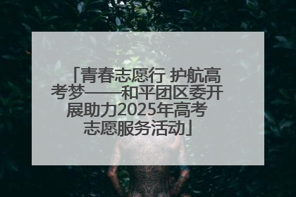 青春志愿行 护航高考梦——和平团区委开展助力2025年高考志愿服务活动