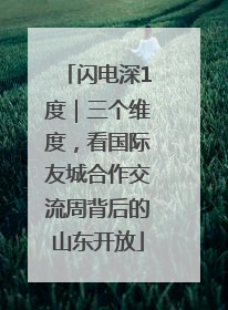 闪电深1度｜三个维度，看国际友城合作交流周背后的山东开放