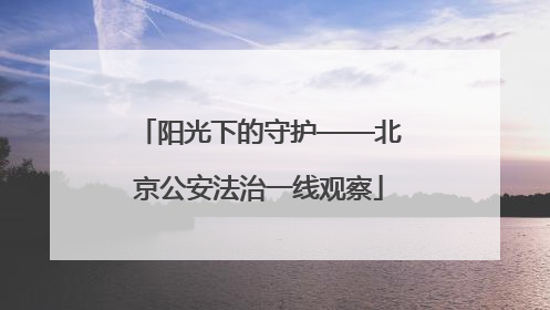 阳光下的守护——北京公安法治一线观察