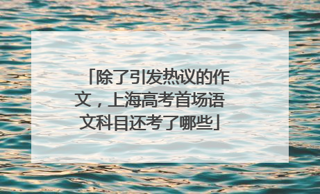 除了引发热议的作文，上海高考首场语文科目还考了哪些