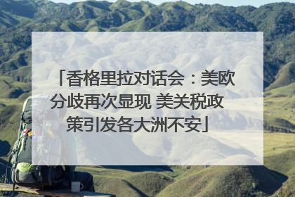 香格里拉对话会：美欧分歧再次显现 美关税政策引发各大洲不安