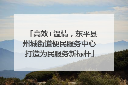 高效+温情，东平县州城街道便民服务中心打造为民服务新标杆