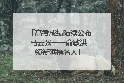 高考成绩陆续公布 马云张一一俞敏洪领衔落榜名人