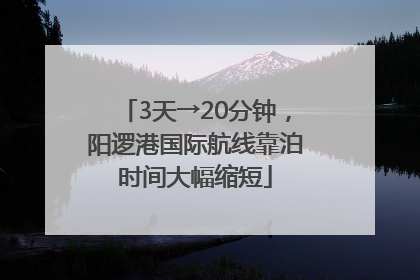 3天→20分钟，阳逻港国际航线靠泊时间大幅缩短