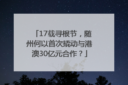 17载寻根节，随州何以首次撬动与港澳30亿元合作？
