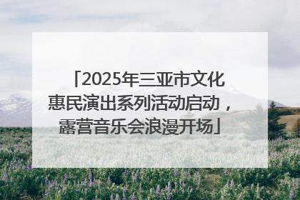 2025年三亚市文化惠民演出系列活动启动，露营音乐会浪漫开场
