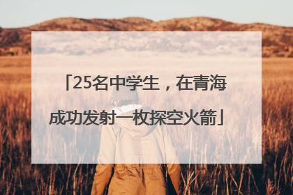 25名中学生，在青海成功发射一枚探空火箭