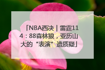 NBA西决｜雷霆114：88森林狼，亚历山大的“表演”遭质疑